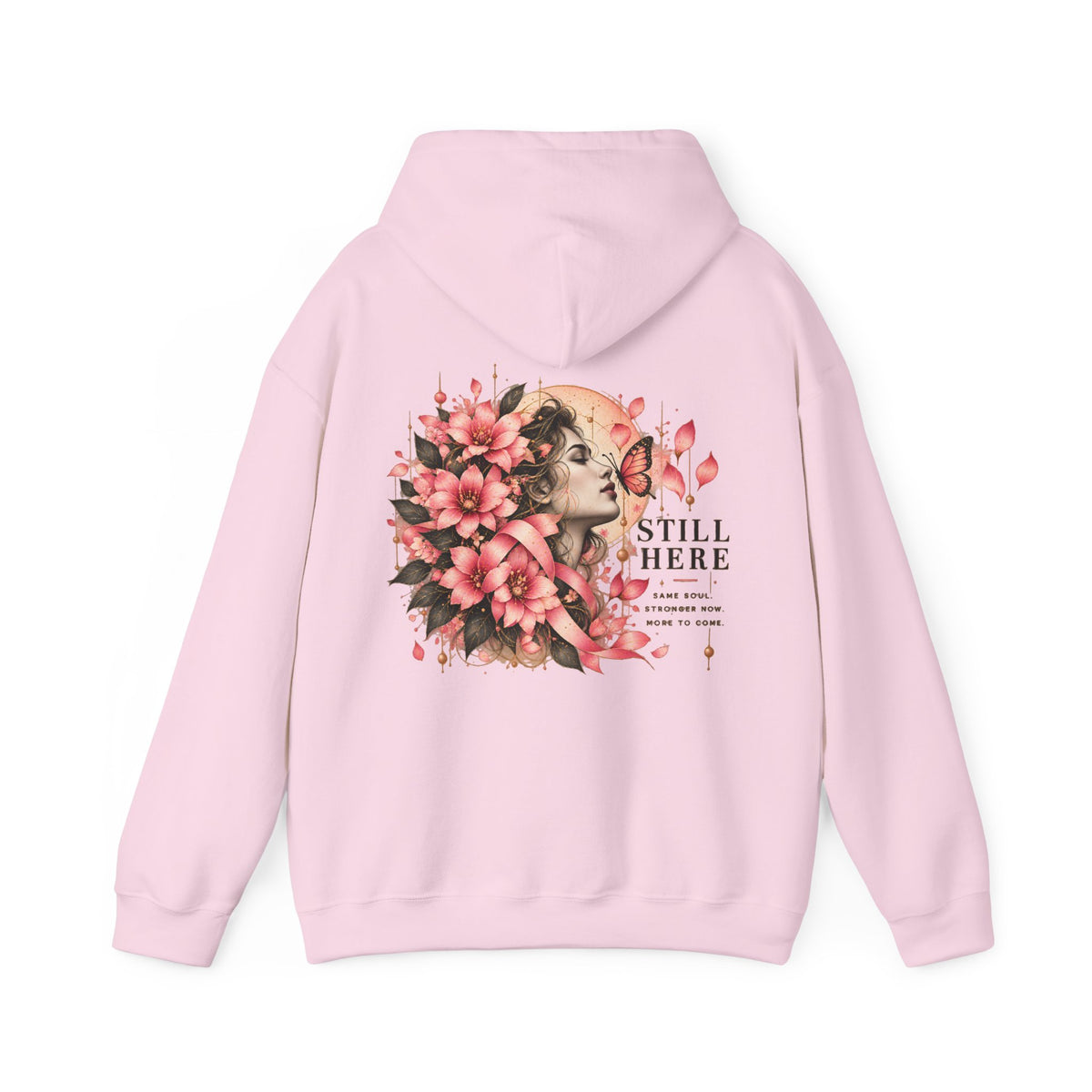 Still Here Floral Hoodie — Vintage Rose Girl Graphic Sweatshirt