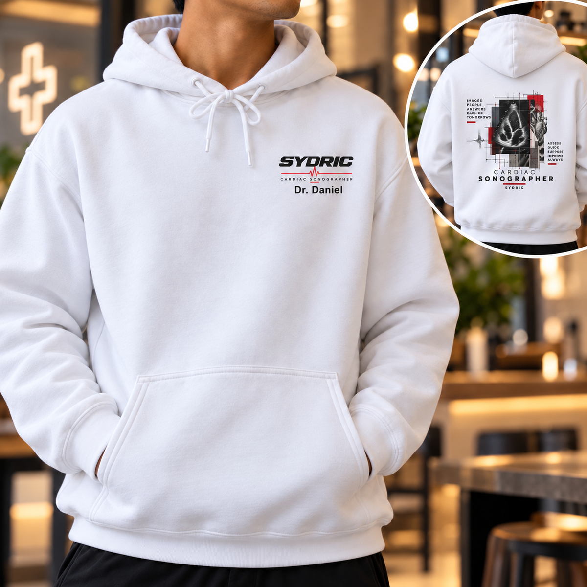 Images. Answers. - Personalized Cardiac Sonographer Hoodie