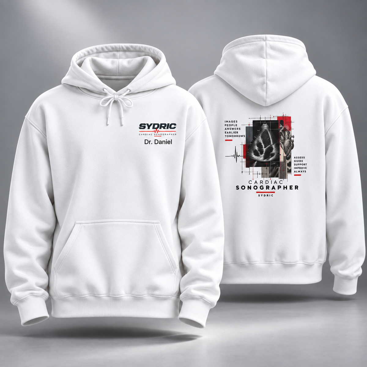 Images. Answers. - Personalized Cardiac Sonographer Hoodie