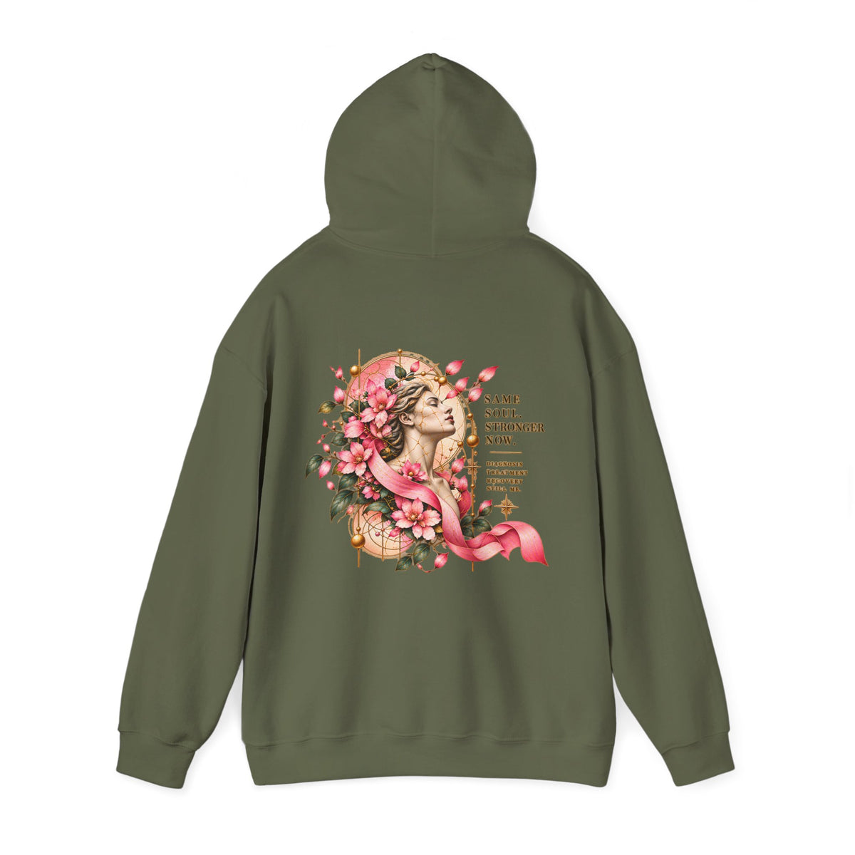 Floral Strength Hooded Sweatshirt — "Same Soul, Stronger Now" Inspirational Hoodie