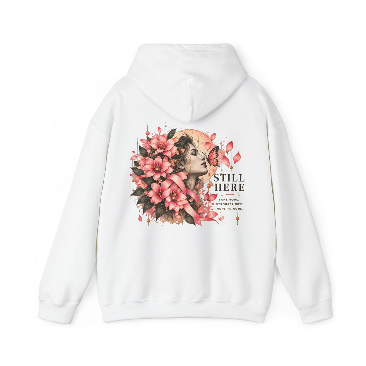 Still Here Floral Hoodie — Vintage Rose Girl Graphic Sweatshirt