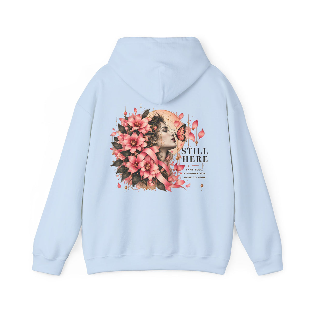 Still Here Floral Hoodie — Vintage Rose Girl Graphic Sweatshirt