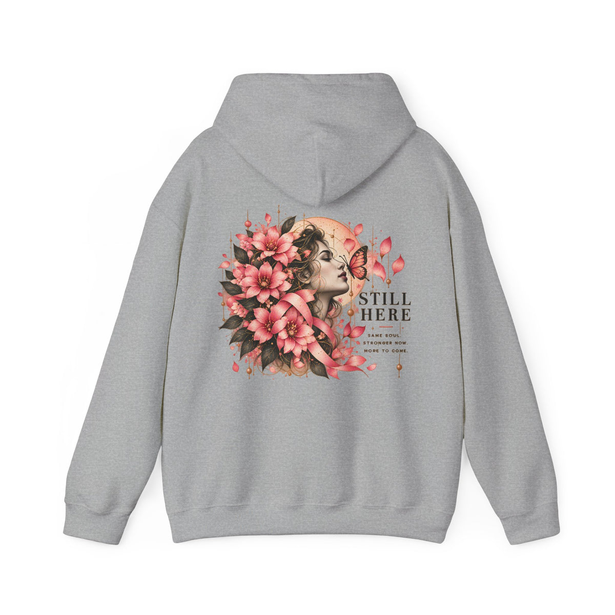 Still Here Floral Hoodie — Vintage Rose Girl Graphic Sweatshirt