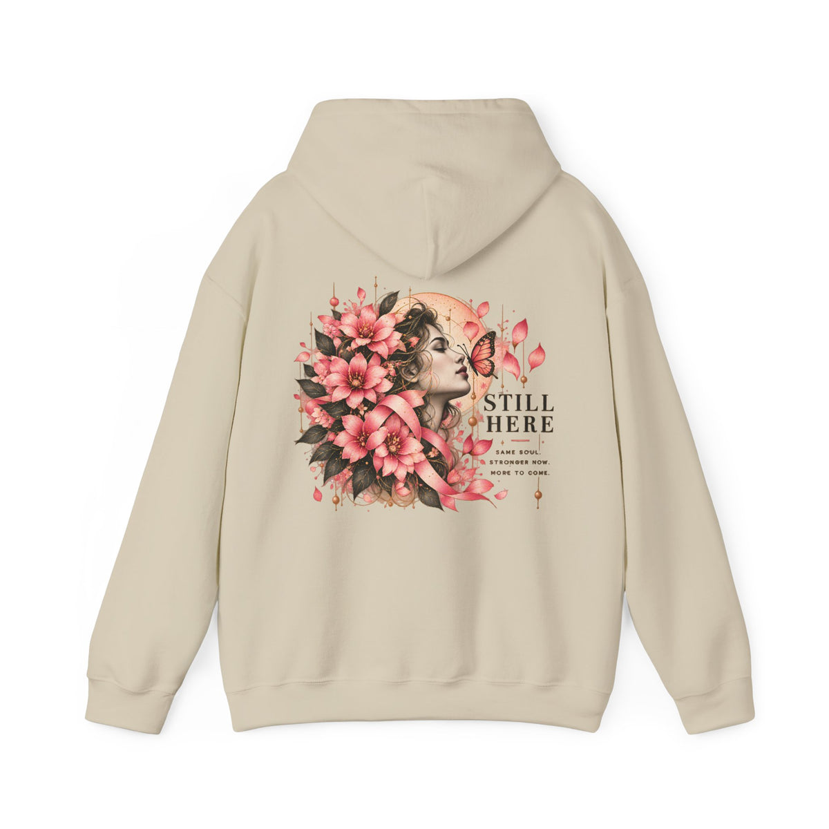 Still Here Floral Hoodie — Vintage Rose Girl Graphic Sweatshirt
