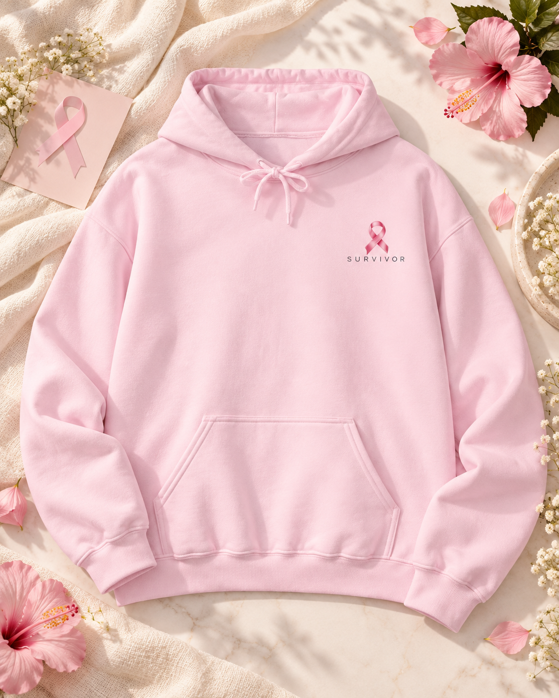 Survivor Hoodie - "Still Here" Breast Cancer Awareness Hooded Sweatshirt