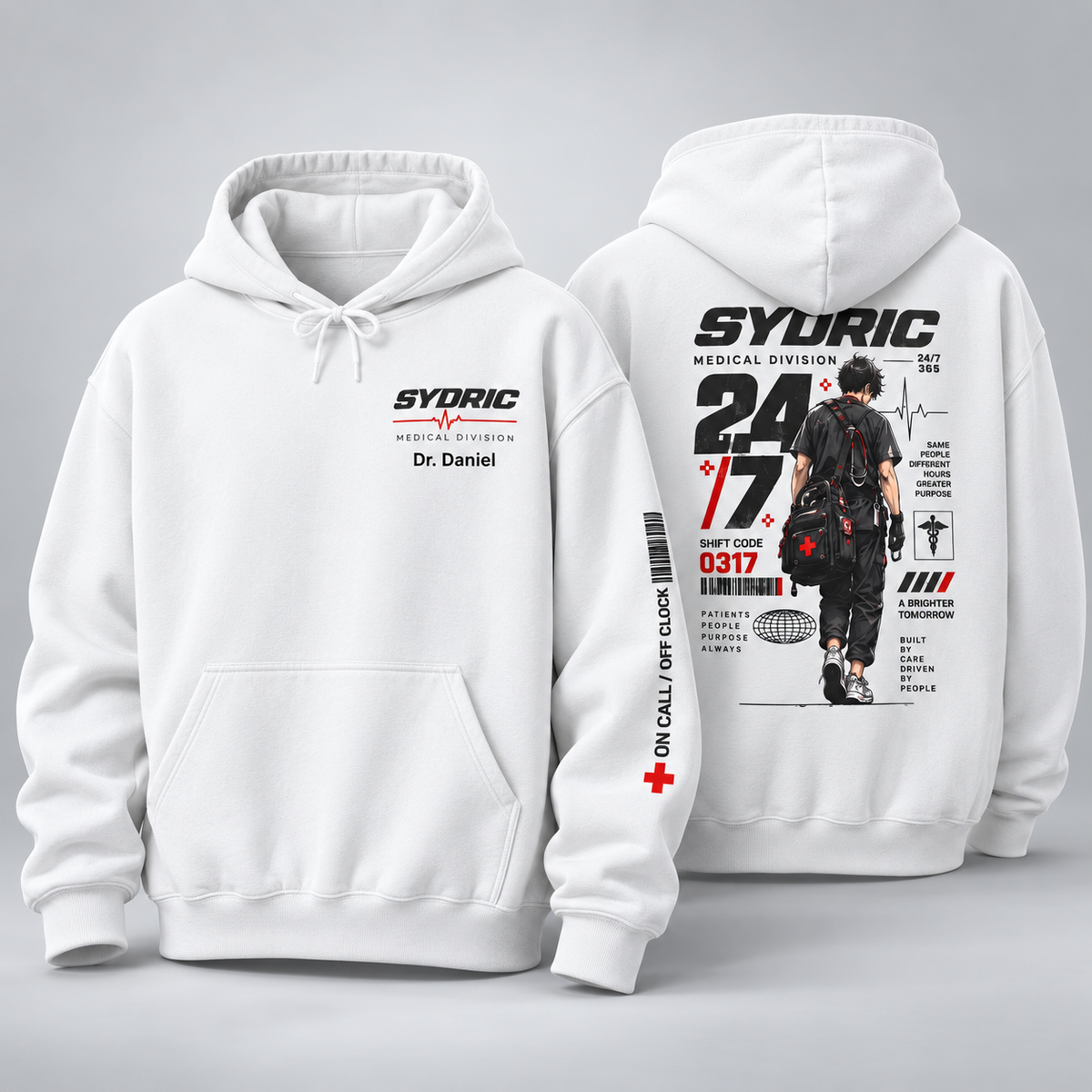 24/7 Shift Code - Personalized Medical Division Hoodie