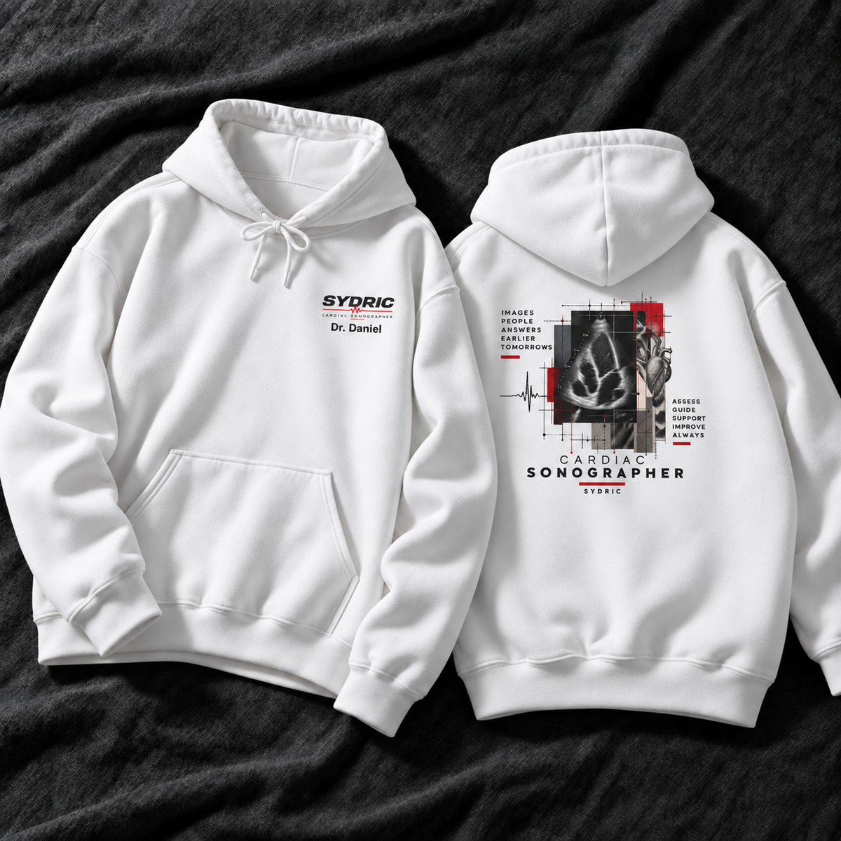 Images. Answers. - Personalized Cardiac Sonographer Hoodie