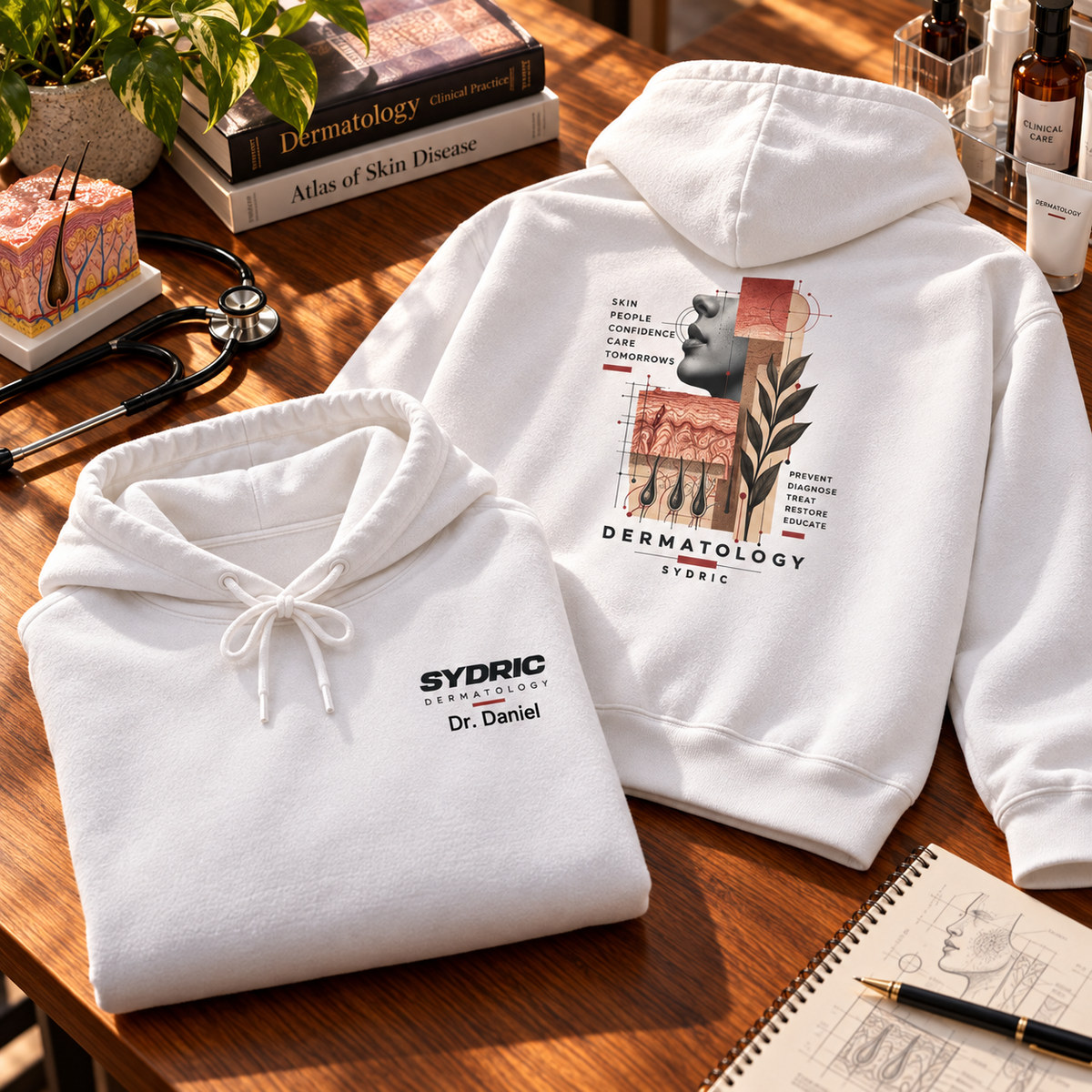 Skin. Confidence. Care. - Personalized Dermatology Hoodie